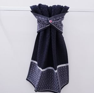 🔥BOGO50%🔥NEW! Black Block design Hang'N'Snap HAND Towel *Select your snap